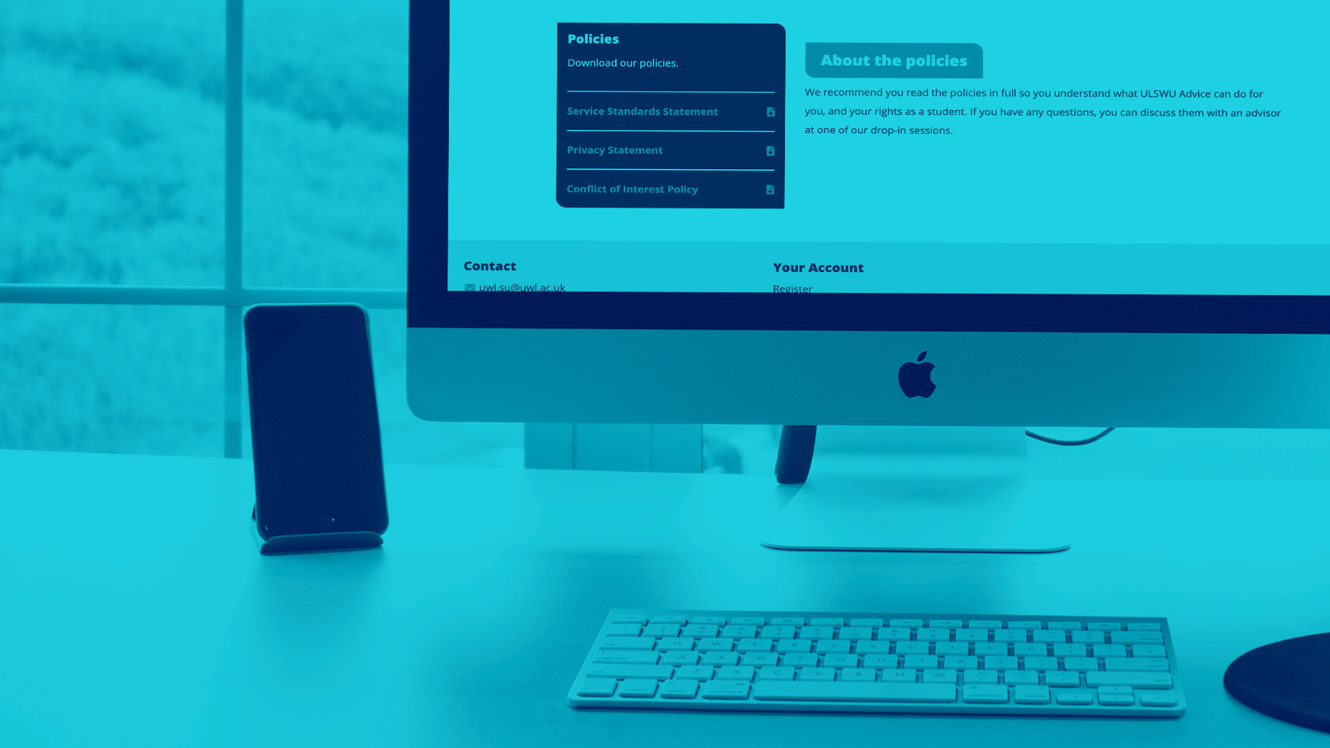 UWLSU website on a computer screen