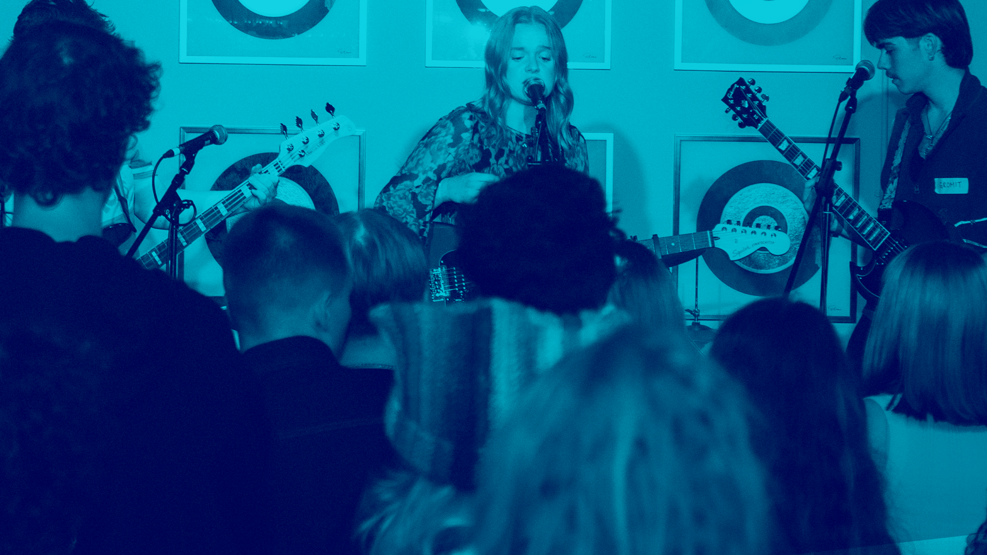 band playing at concert