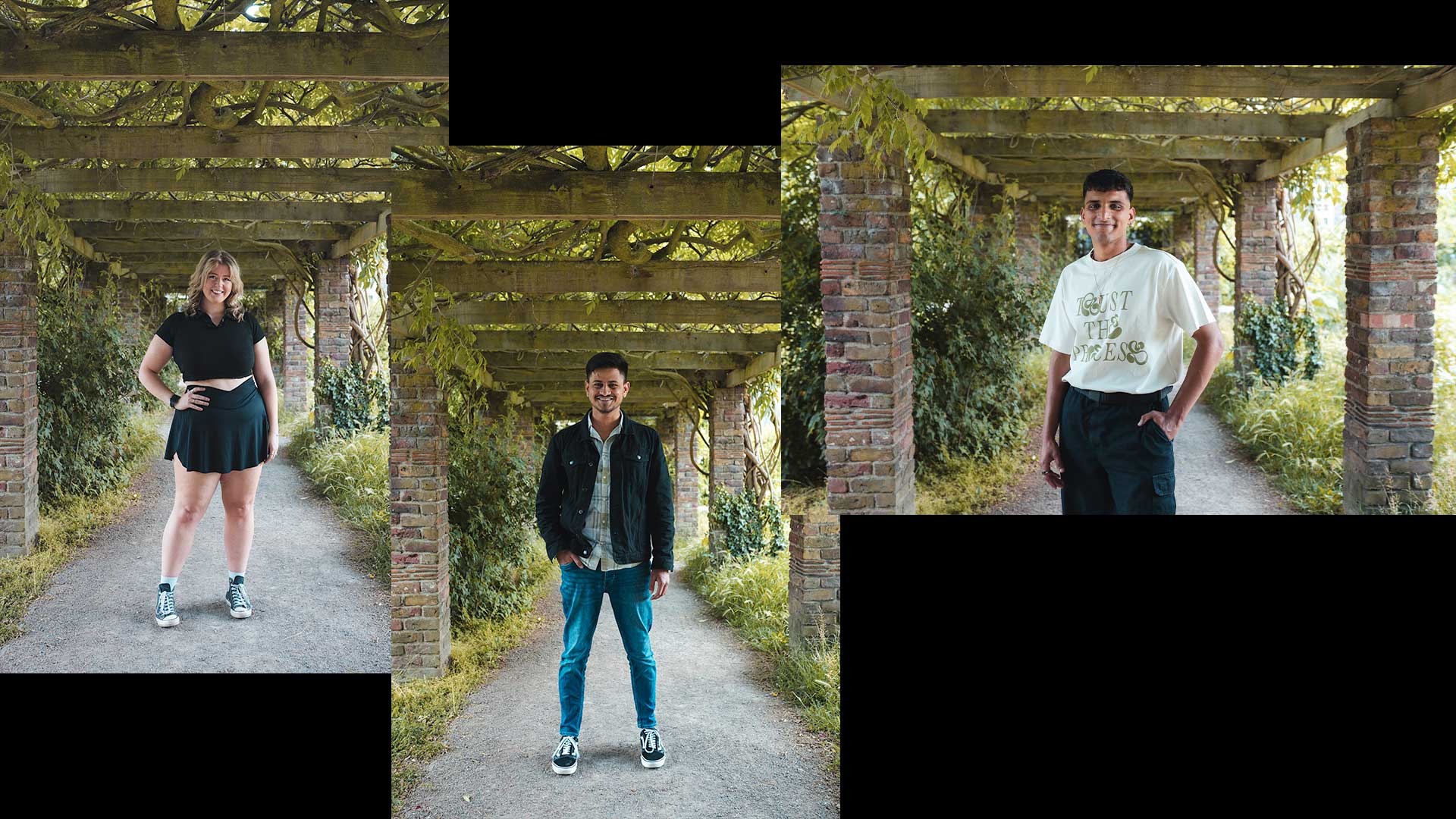 A photograph of three photos of the three UWL officers stood smiling at the camera